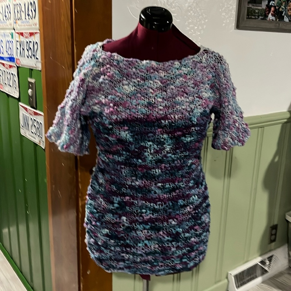 Hand knit wool tunic